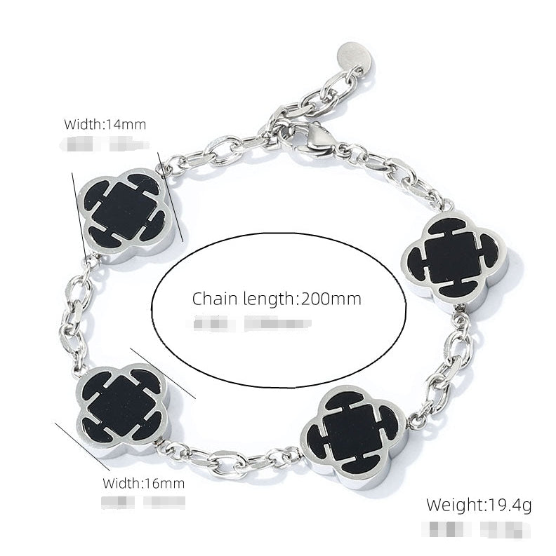 Stainless steel clover bracelet