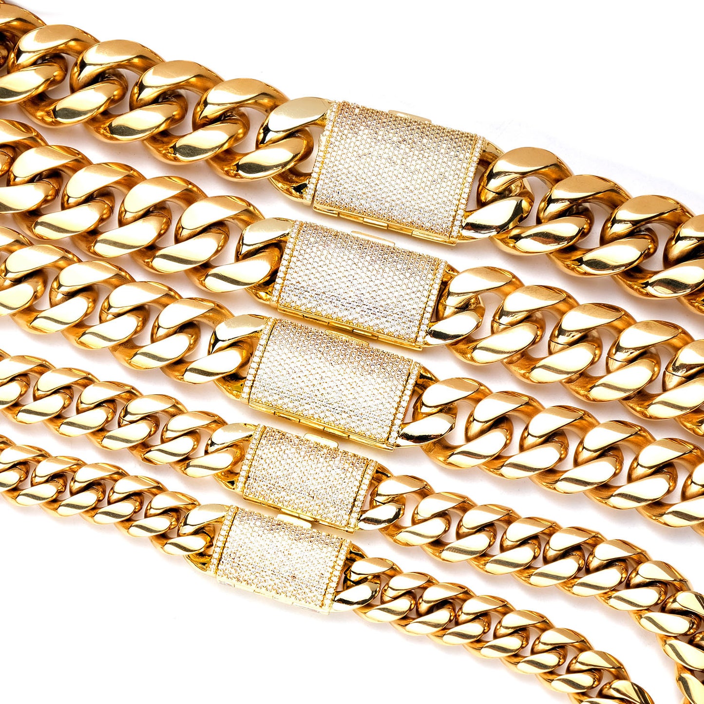 12mm 14mm 18mm 20mm 22mm Miami Cuban Chain 18K Gold