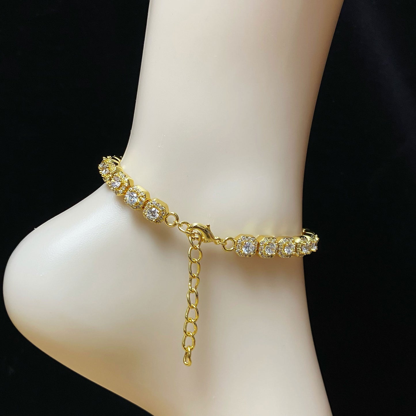 Clustered Tennis Anklets