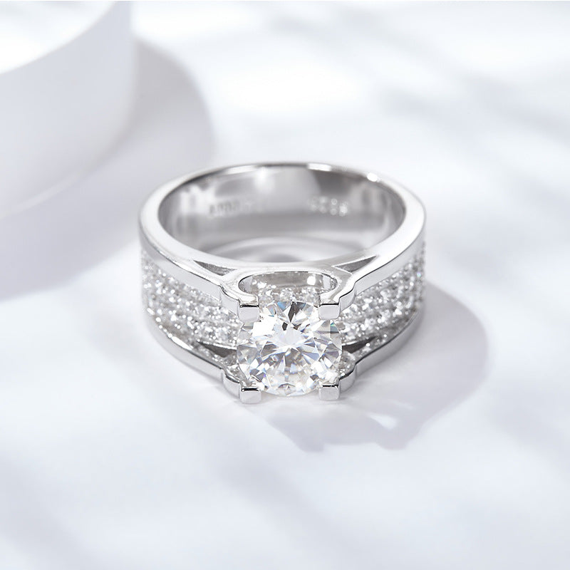925 Silver Diamond Moissanite wedding ring