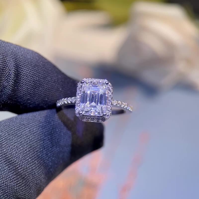 925 Sterling Silver Moissanite Ring