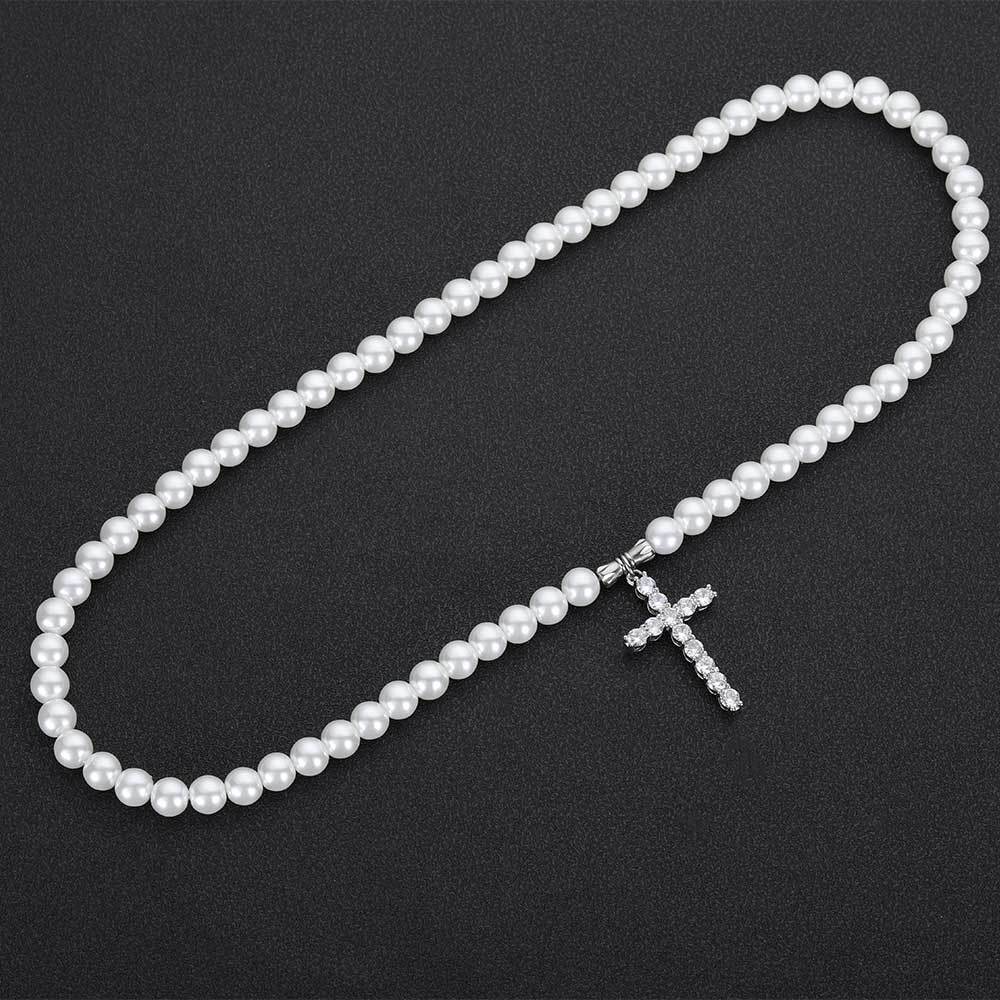 Pearl Cross Chain-6mm 8mm 10mm