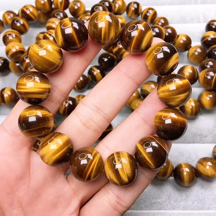 Tiger eye stone Bracelet glass beads Men and women bangle
