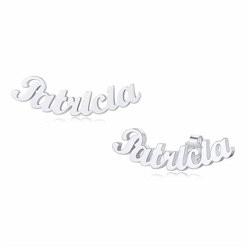 Custom Name Earrings DIY Creative Personalized Stainless Steel Popular Earrings