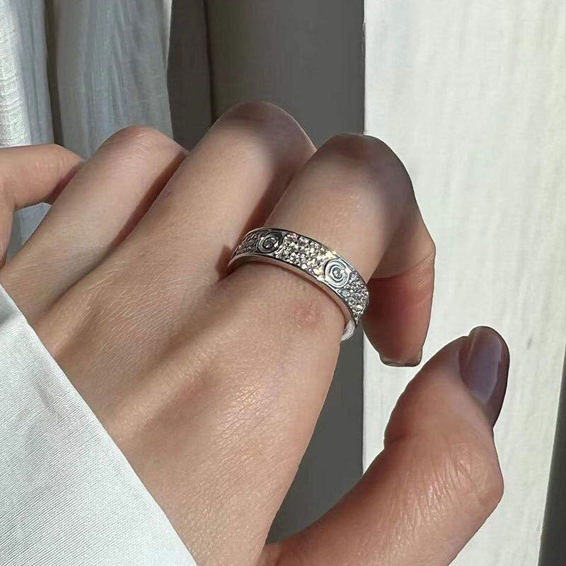 Fashion 925 Silver Diamond Moissanite Ring