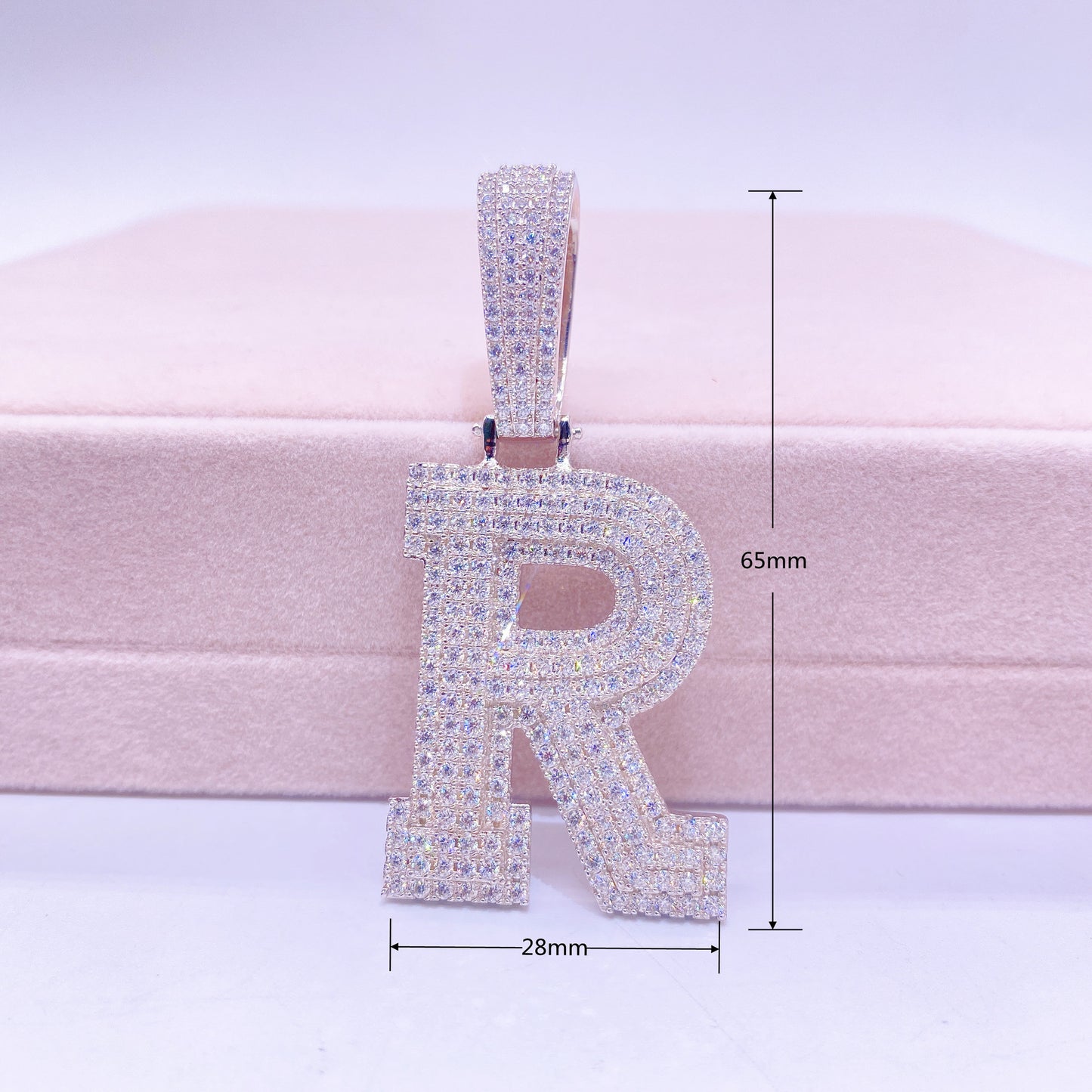 925 silver Moissanite letter A-Z Pendant