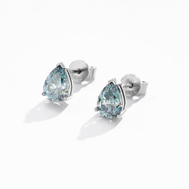 925 Silver Moissanite Pear Shape Stud earrings