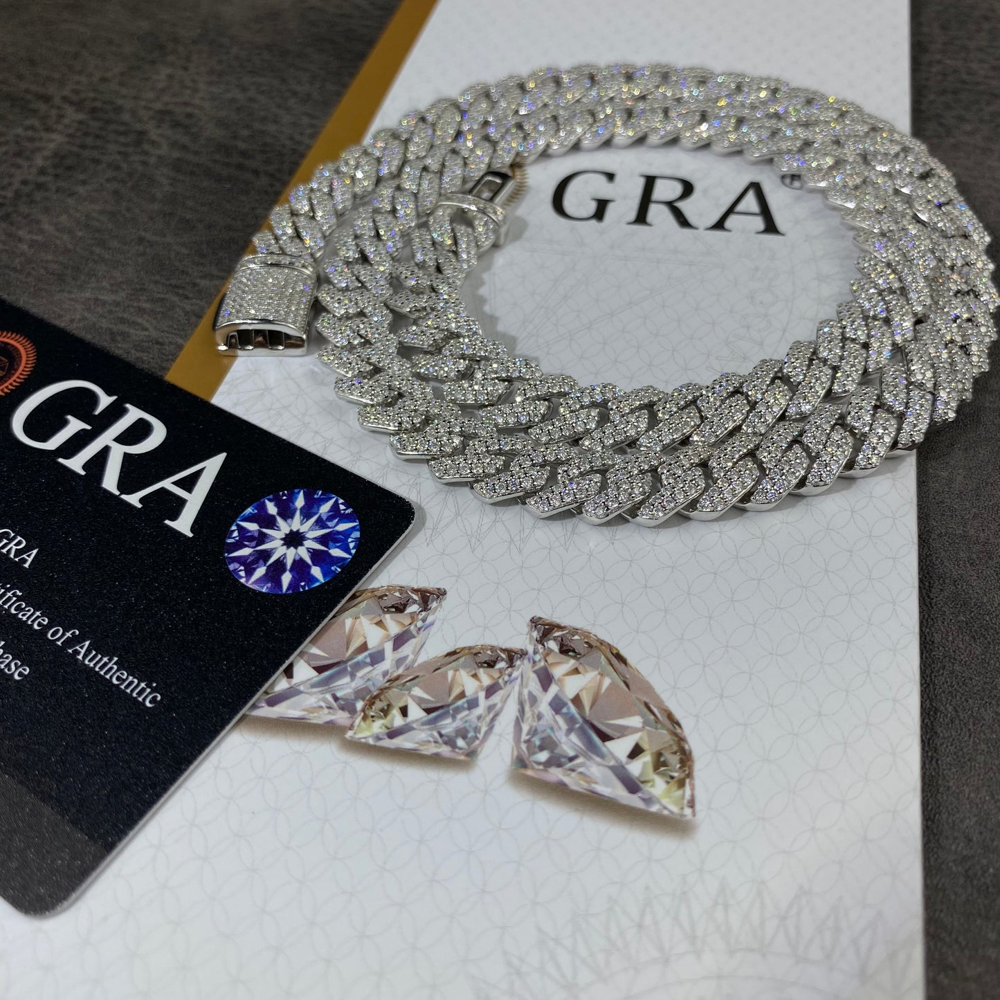 Moissanite Diamond S925 Silver 10mm Prong Cuban Chain Bracelet