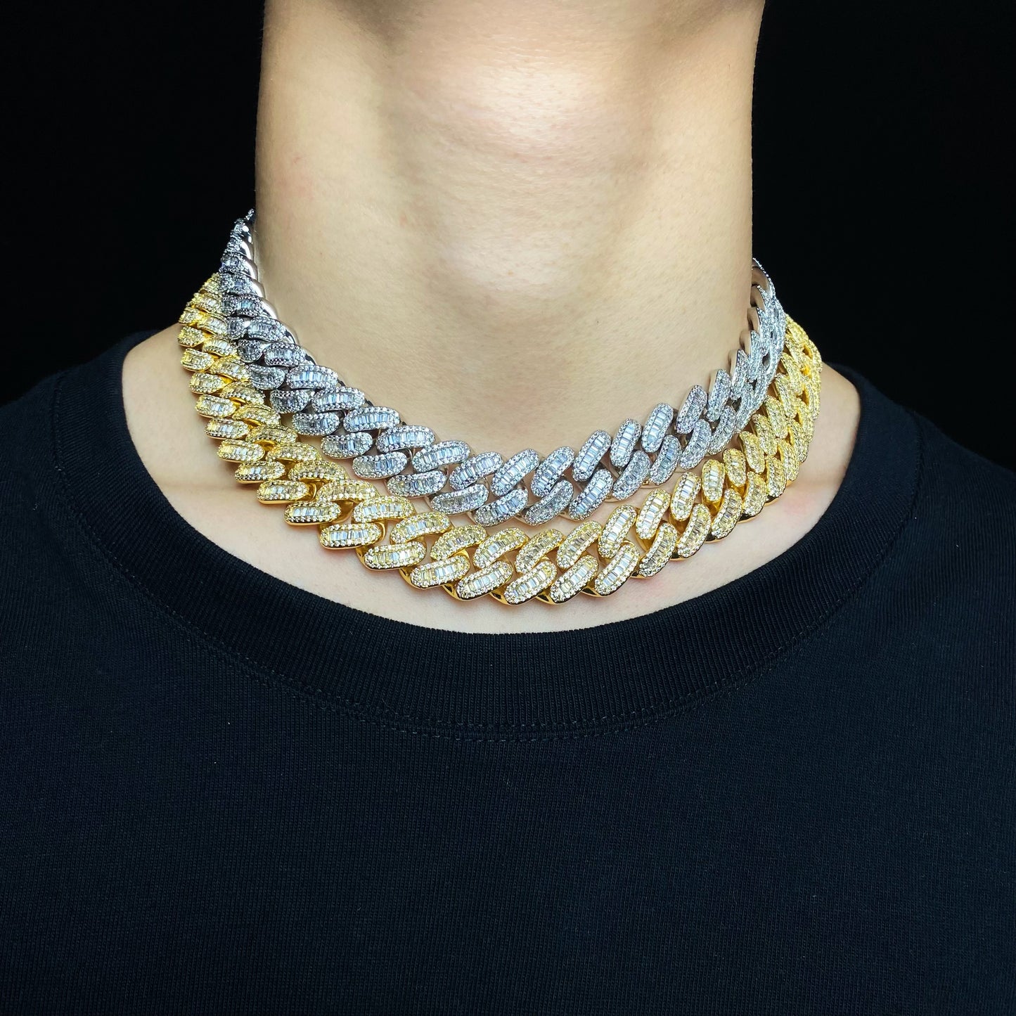 15mm Baguette Cuban Chain
