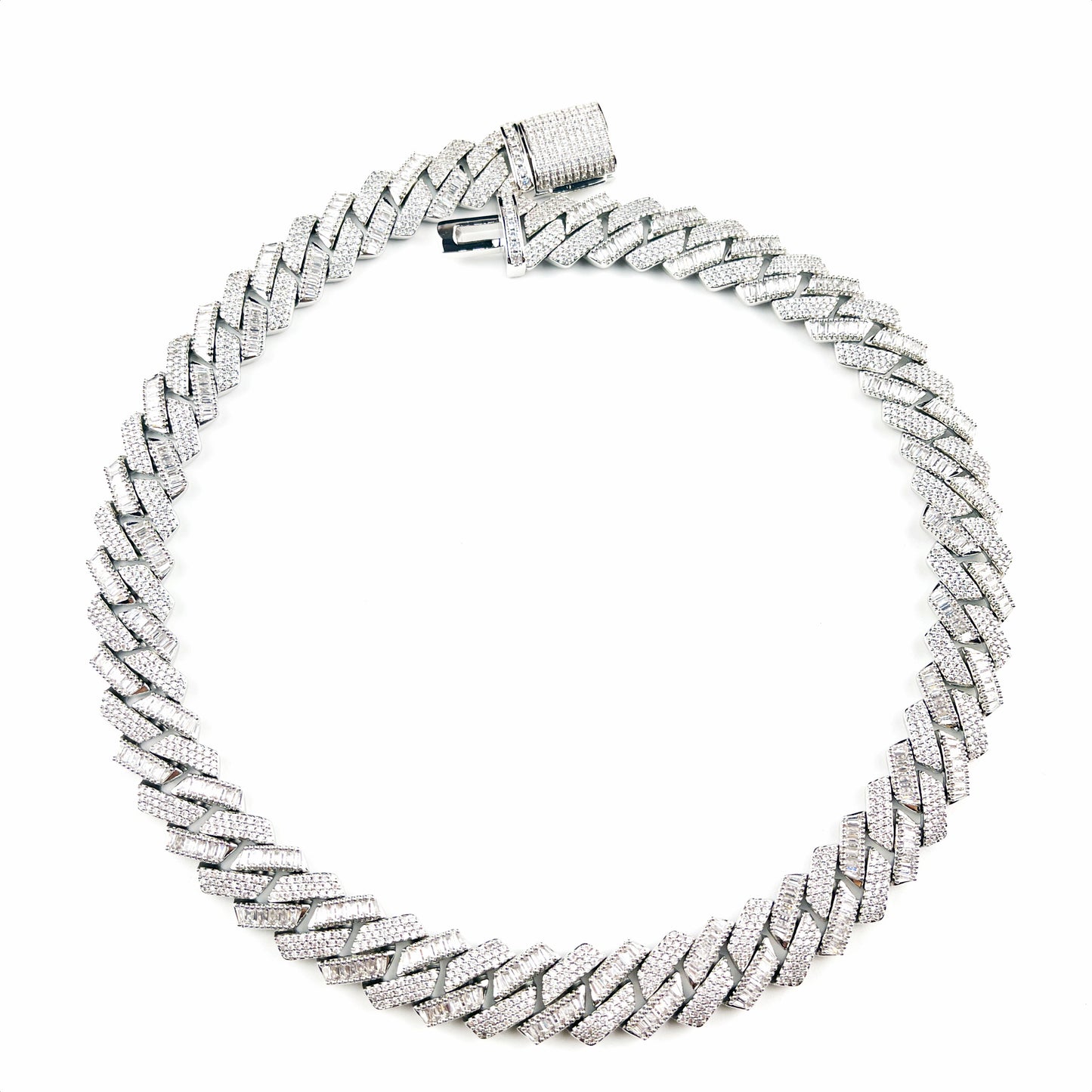 16mm Regular & Baguette Prong Cuban Chain