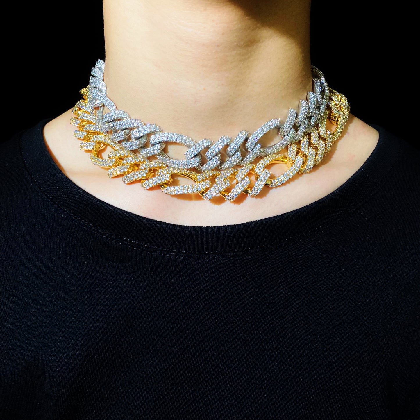 19mm Diamond Figaro Chain