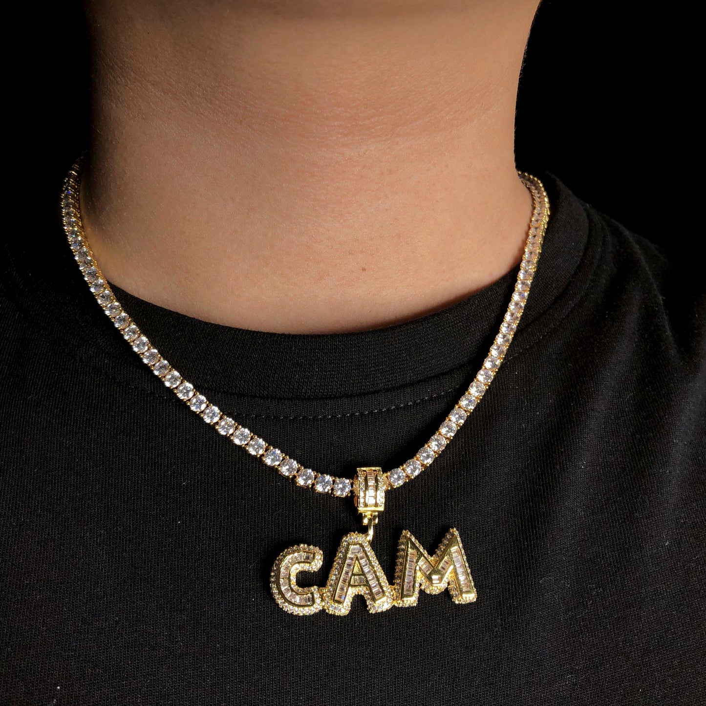 Small Baguette Custom Pendant