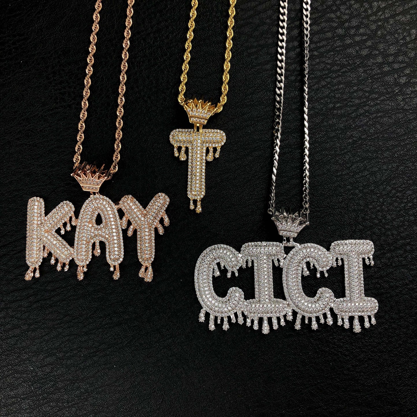 Crowned Dripping Custom Pendant