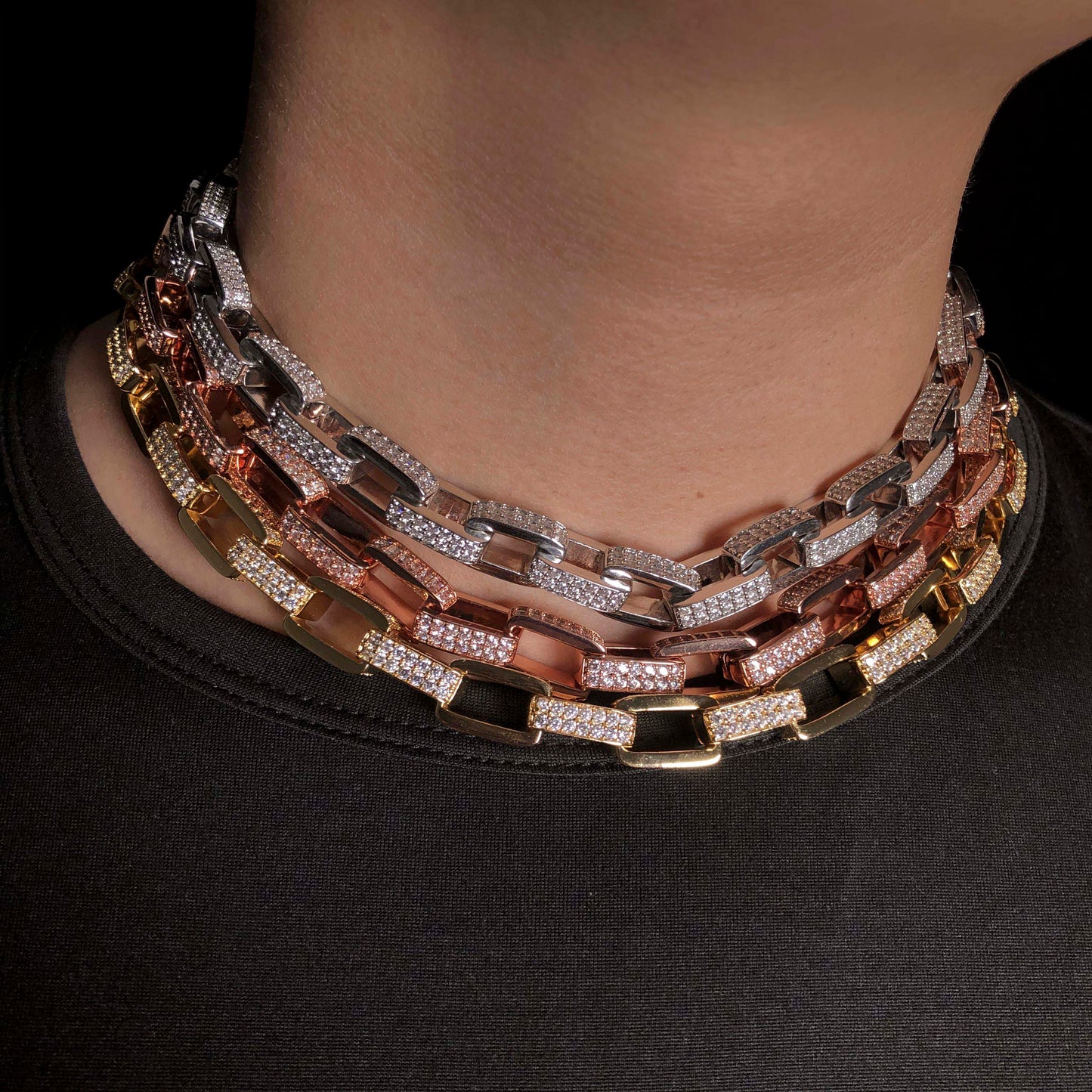10mm iced hermes link chain