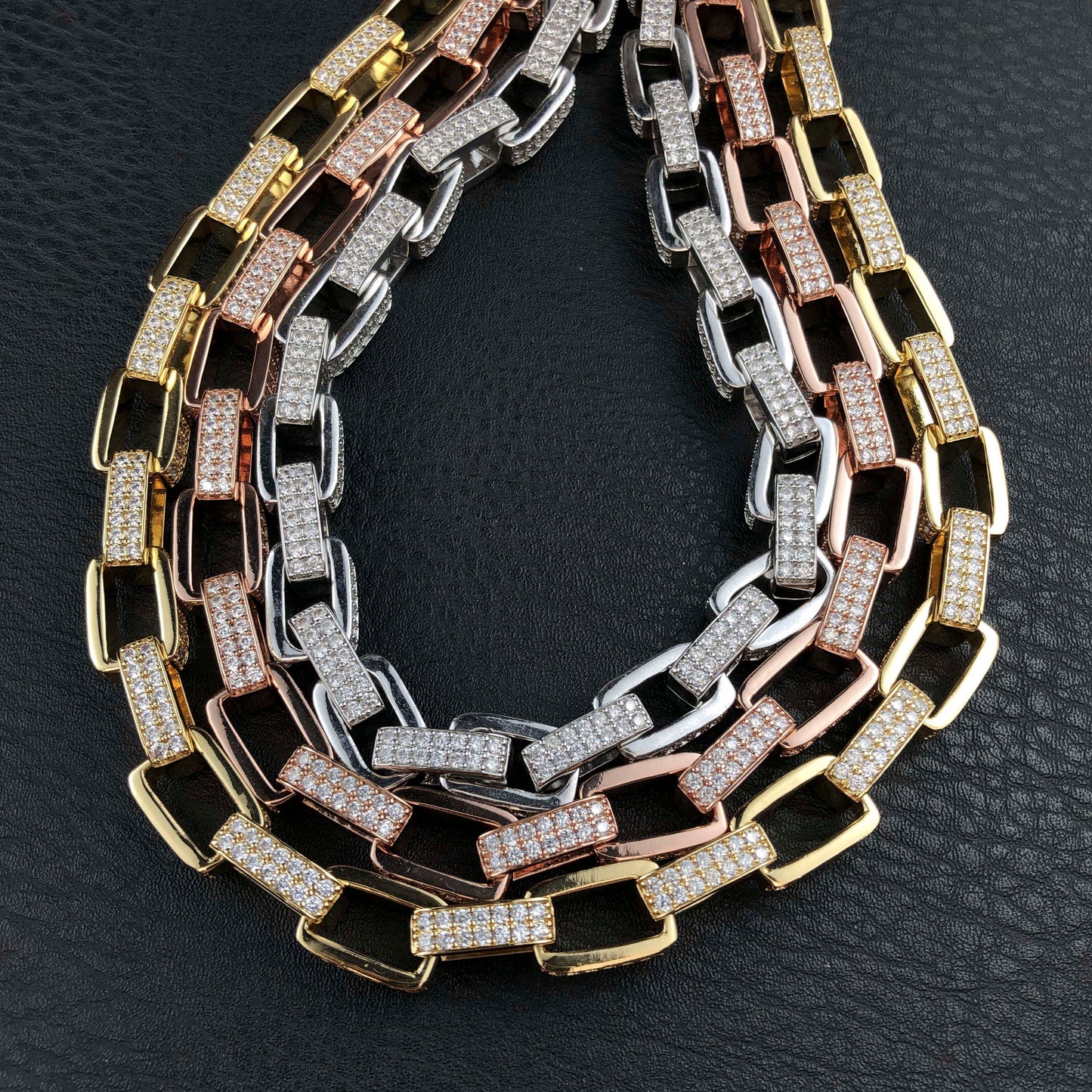 10mm iced hermes link chain