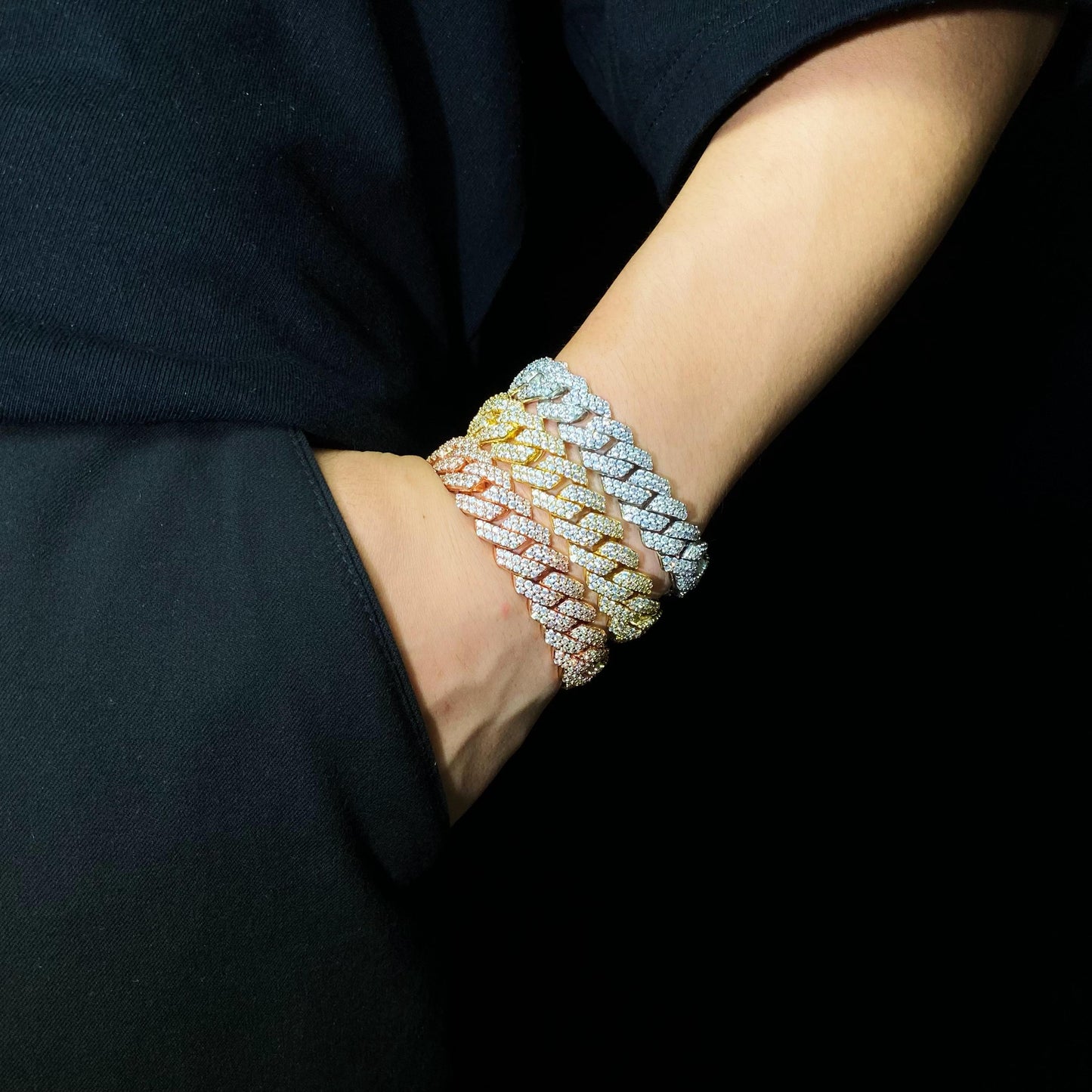 14mm Iced Prong Cuban Bracelet