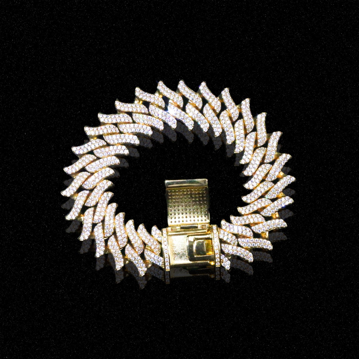 15mm Spiked Diamond Cuban Bracelet Chain