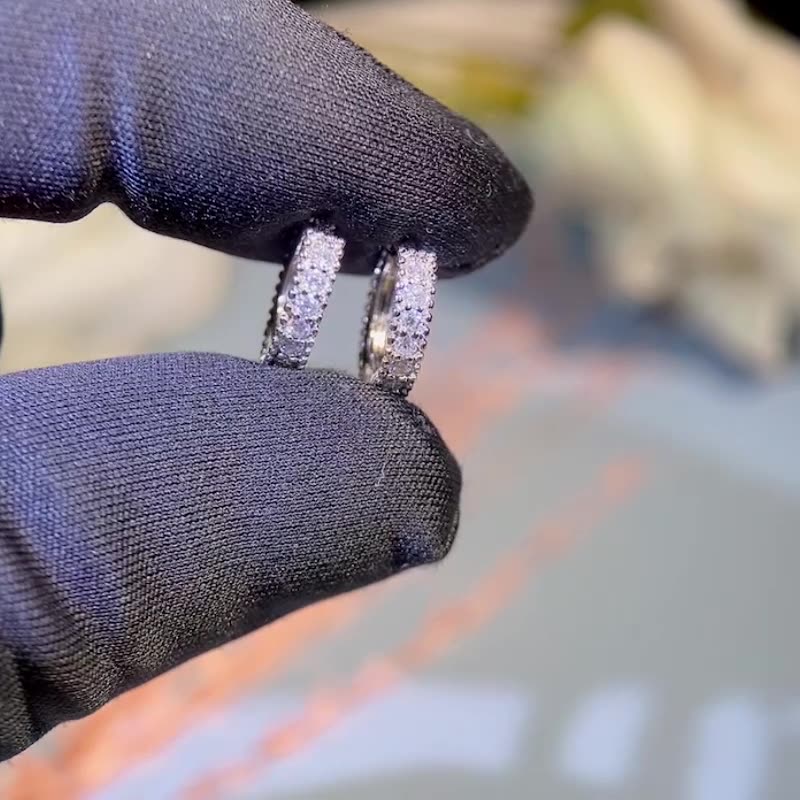 925 Silver Moissanite Circle Earrings