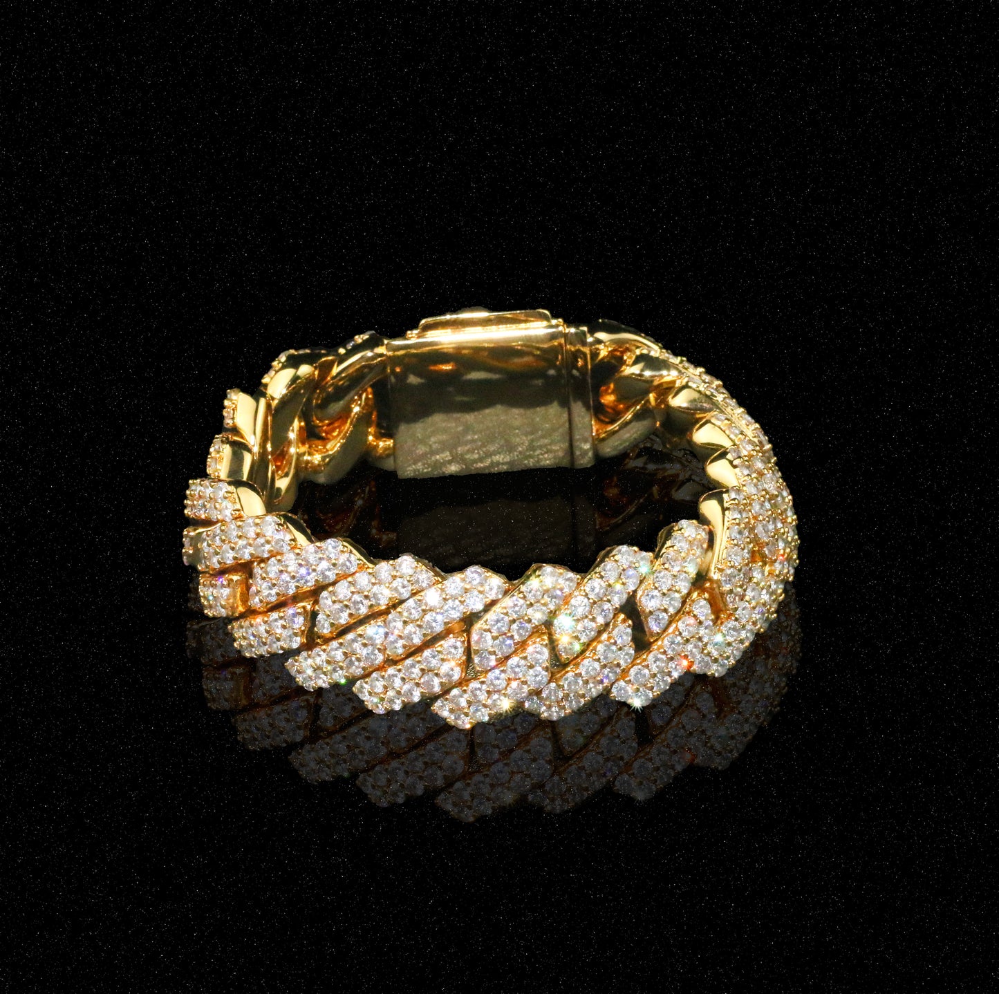 19mm Diamond Prong Cuban Link Bracelet