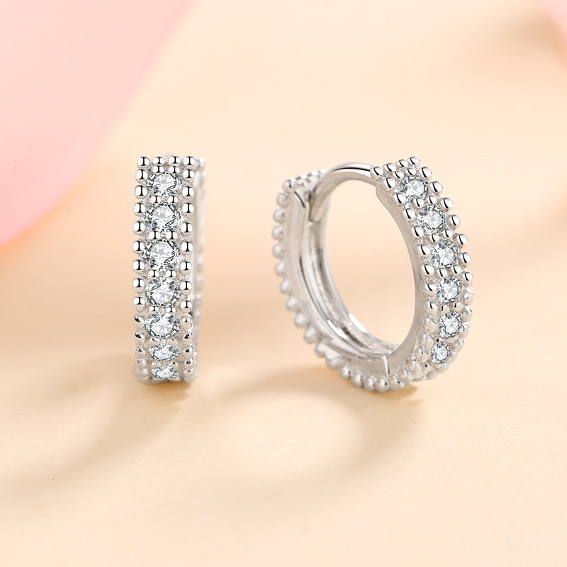 925 Silver Moissanite Circle Earrings