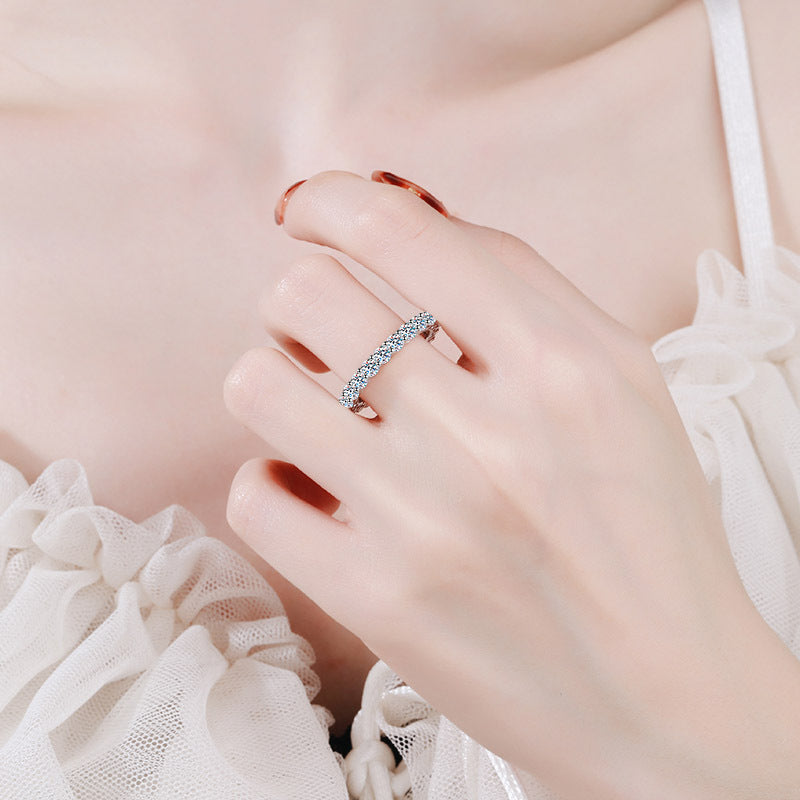 925 Silver Diamond Moissanite Ring