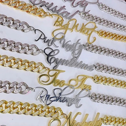 Custom Letter+12mm Cuban Chain