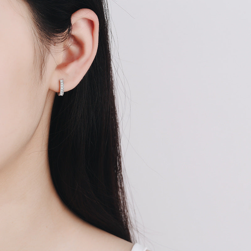 925 Silver Moissanite Circle Earrings