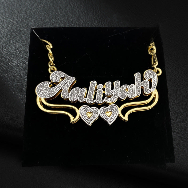 New double color name necklace
