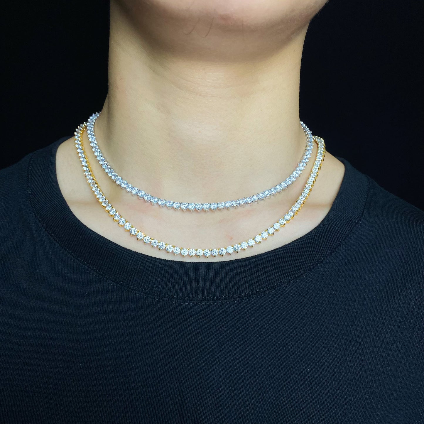 3 Claw Cut Diamond Tennis chain