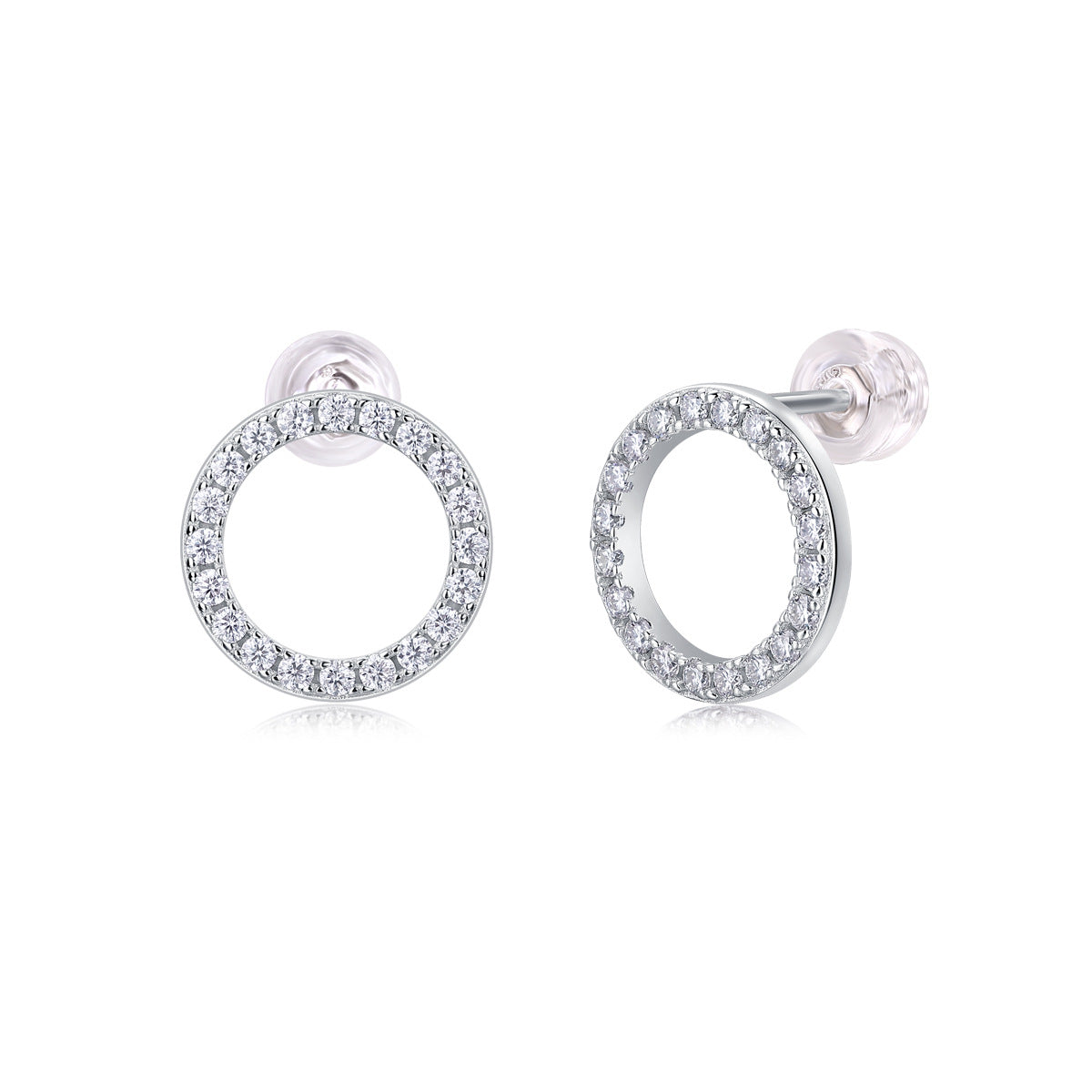 moissanite 925 Silver Circle earrings