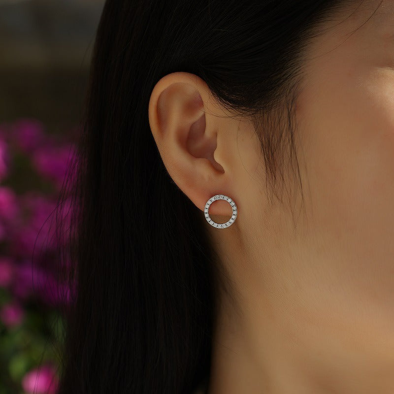 moissanite 925 Silver Circle earrings
