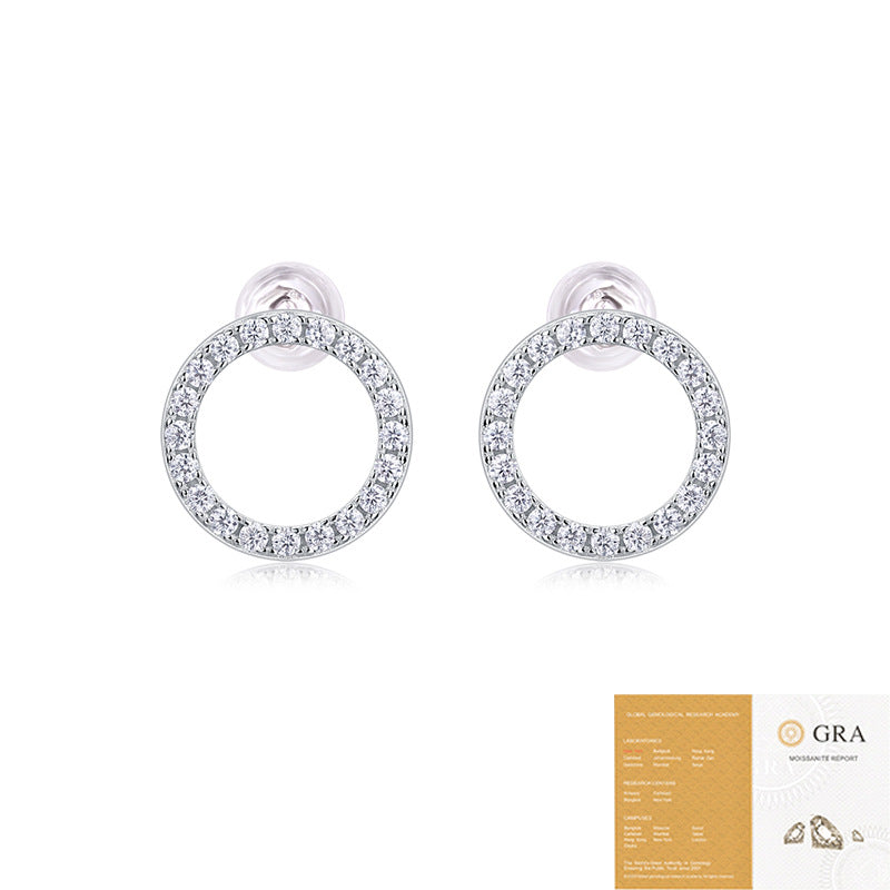 moissanite 925 Silver Circle earrings