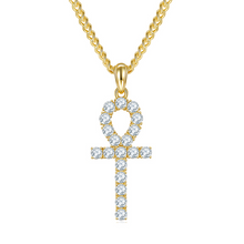 Load image into Gallery viewer, 925 Silver Moissanite Ankh pendant
