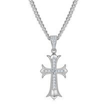 Load image into Gallery viewer, 925 Silver Moissanite Cross pendant
