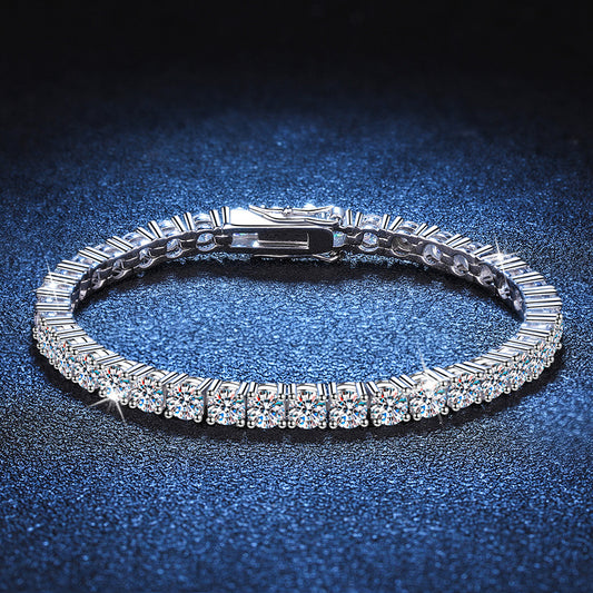 925 silver Moissanite Tennis chain and Bracelet