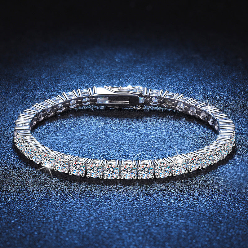 925 silver Moissanite Tennis chain and Bracelet