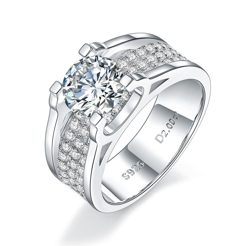 925 Silver Diamond Moissanite wedding ring