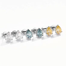 Load image into Gallery viewer, 925 Silver Moissanite Pear Shape Stud earrings
