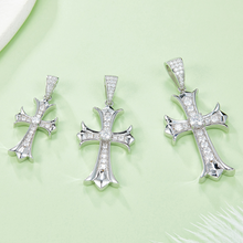 Load image into Gallery viewer, 925 Silver Moissanite Cross pendant
