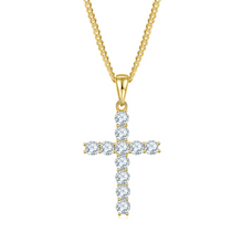 Load image into Gallery viewer, 925 Silver Moissanite Cross pendant 3mm 4mm 5mm
