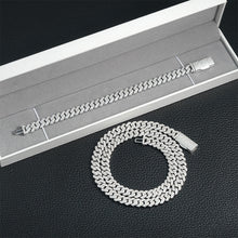 Load image into Gallery viewer, 925 silver Moissanite 8mm Prong Cuban chain and Bracelet
