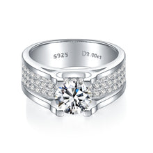 Load image into Gallery viewer, 925 Silver Diamond Moissanite wedding ring
