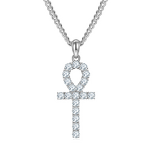 Load image into Gallery viewer, 925 Silver Moissanite Ankh pendant
