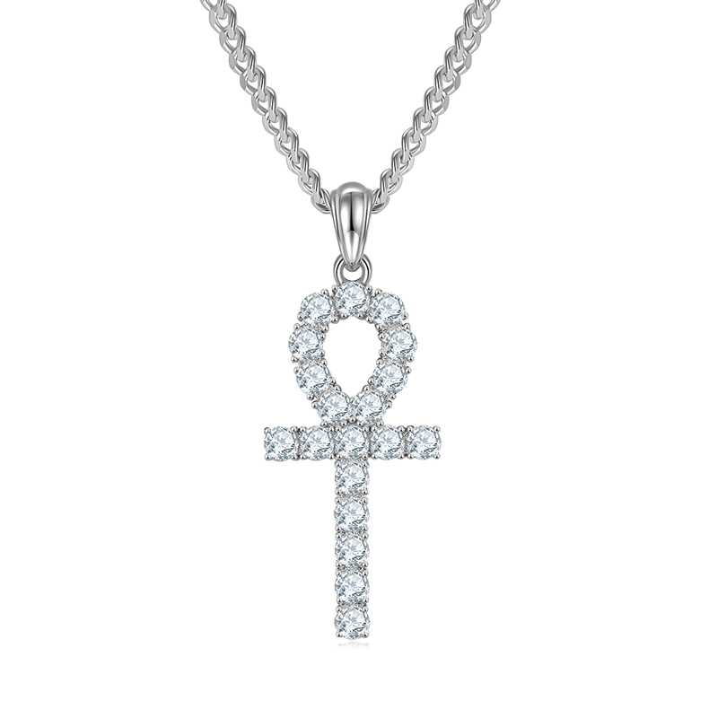 925 Silver Moissanite Ankh pendant