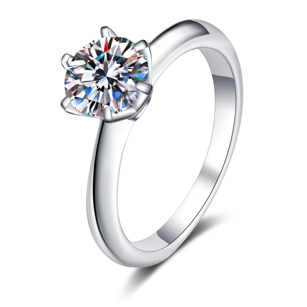 925 Silver Diamond Moissanite Ring