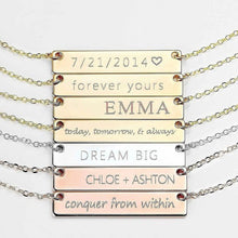 Load image into Gallery viewer, Laser Nameplate Engraving Necklace Square Pendant Women&#39;s collarbone Chain Custom Font Jewelry
