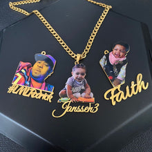 Load image into Gallery viewer, DIY Stainless Steel Colorful Portrait Necklace Personalized Printed Photo Name
