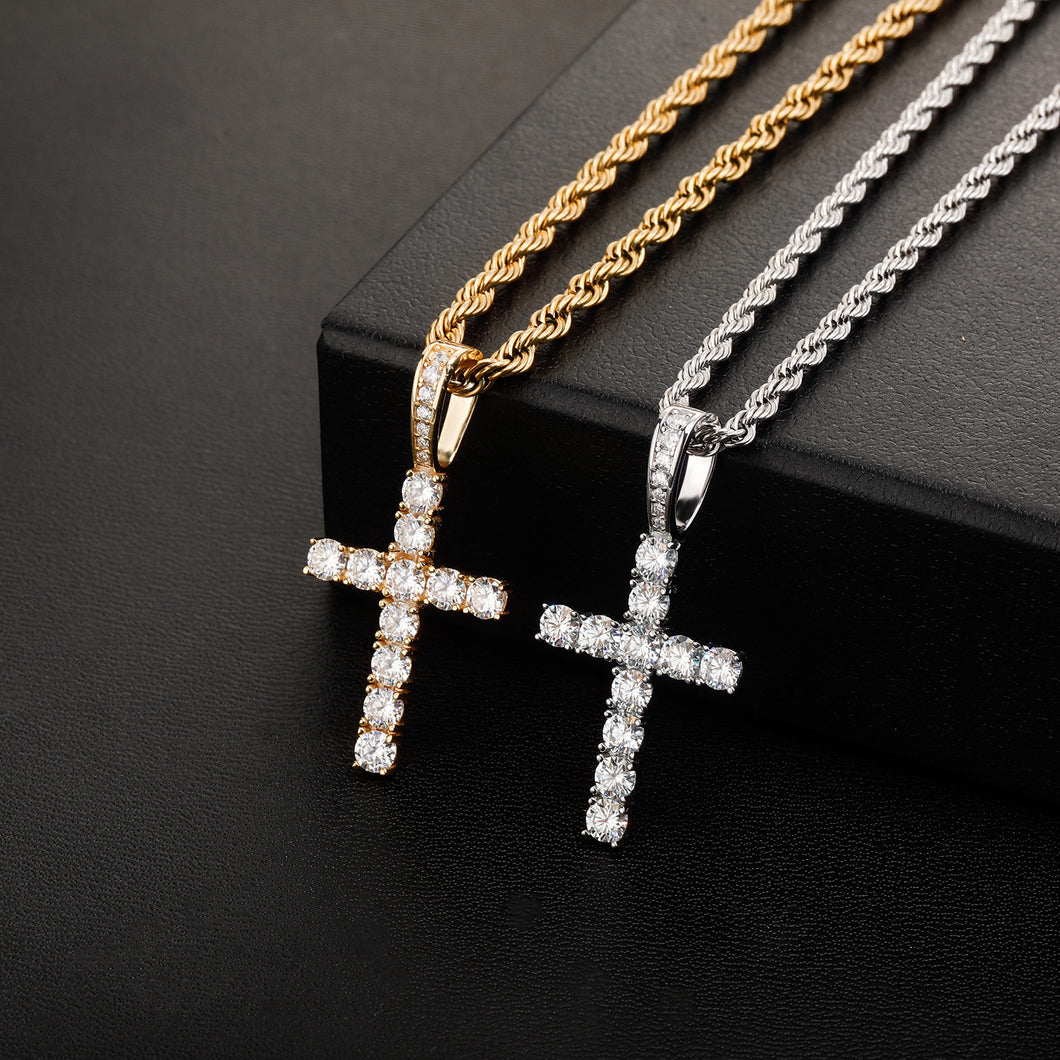 925 Silver Moissanite Cross pendant