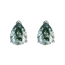Load image into Gallery viewer, 925 Silver Moissanite Pear Shape Stud earrings
