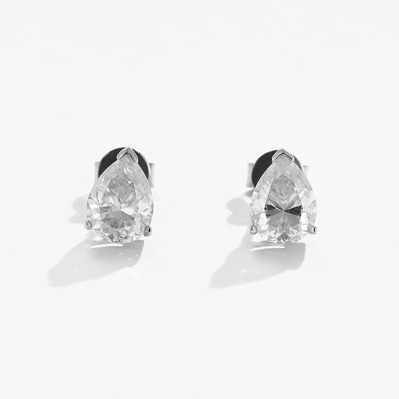 925 Silver Moissanite Pear Shape Stud earrings